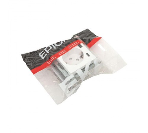 Механизм розетки с USB-A+С - 2шт, 16А, с заземлением, со шторками, алюминий Эпика EKF  UP1-SOA-111-USBA+USBC  EKF