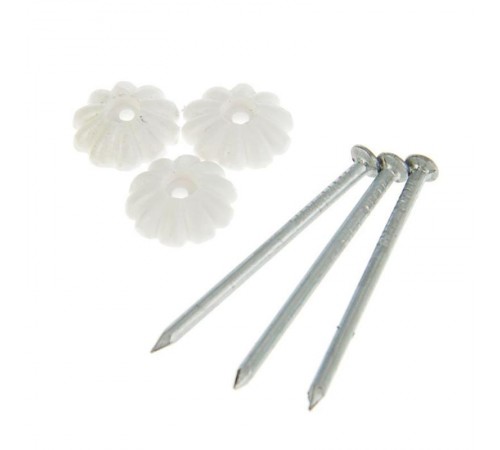 Гвоздь с декор. шляпкой (белая) (80 шт) - пакет   106219  Tech-KREP