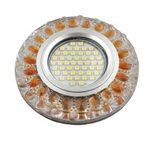 Светильник декор.встр Luciole DLS-L151 GU5.3 GLASSY/GOLD GU5.3 доп.LED подсветка 3Вт, стекл,зерк./прозр.+светло-коричневый.  UL-00003909  Fametto