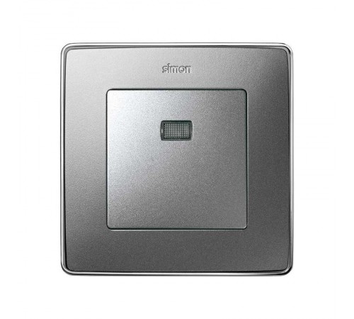 Simon 82 Клавиша для кнопочного выключателя с подсветкой под пиктограммы, S82 Detail алюминий  82013-93  Simon