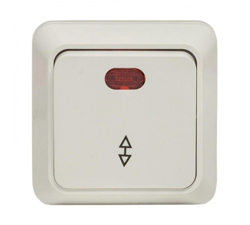 Рим Выключатель проходной 1-клавишный с индикатором 10А белый EKF  ENV10-125-10  EKF