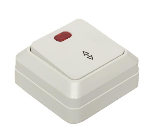 Рим Выключатель проходной 1-клавишный с индикатором 10А белый EKF  ENV10-125-10  EKF