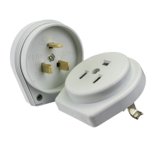 Разъем РШ-ВШ 32А 250В 2P+PE (СУ) пластиковый бел. EKF PROxima  AS-250-H-02  EKF