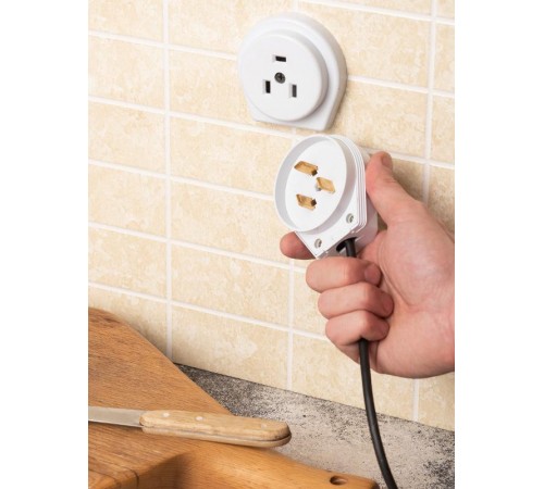 Разъем РШ-ВШ 32А 250В 2P+PE (СУ) пластиковый бел. EKF PROxima  AS-250-H-02  EKF