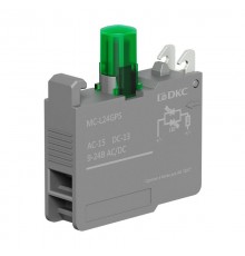 Контактный блок с клеммными зажимами под винт со светодиодом на  9-24В, зелёный  MC-L24GPS  DKC