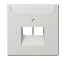 Крышка для сдвоенной телефонной и компьютерной розетки UAE с полем для надписи; светло-серая  LS969-2NAUALG  Jung