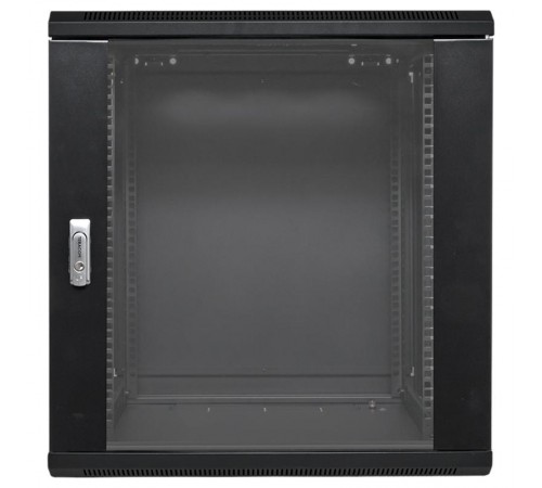 Шкаф настенный 19" TERACOM PRO 12U 600х450 мм дверь стеклянная с замком-ручкой чёрный  TRP-WLL-1264-40B  EKF