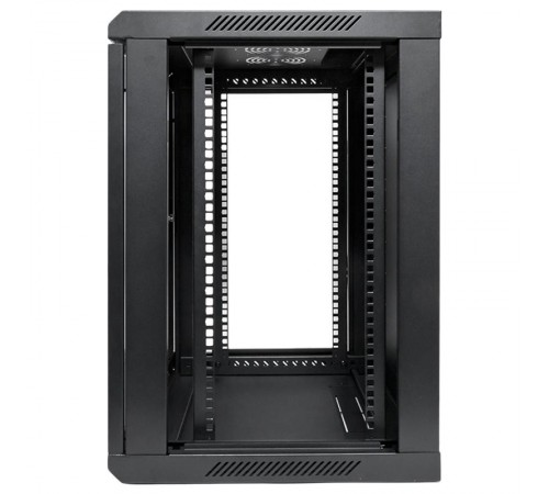 Шкаф настенный 19" TERACOM PRO 12U 600х450 мм дверь стеклянная с замком-ручкой чёрный  TRP-WLL-1264-40B  EKF