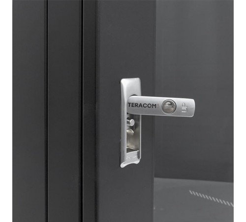 Шкаф настенный 19" TERACOM PRO 12U 600х450 мм дверь стеклянная с замком-ручкой чёрный  TRP-WLL-1264-40B  EKF