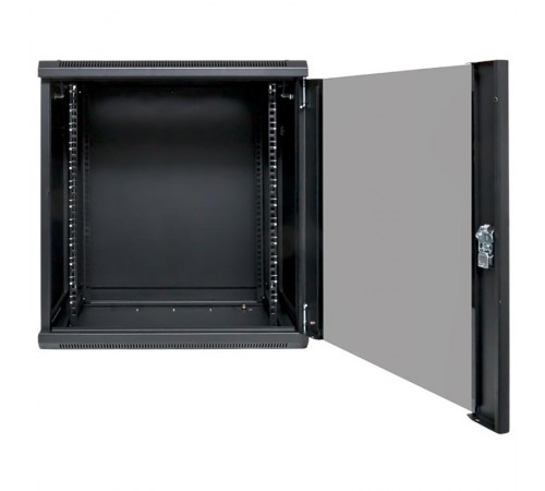 Шкаф настенный 19" TERACOM PRO 12U 600х450 мм дверь стеклянная с замком-ручкой чёрный  TRP-WLL-1264-40B  EKF