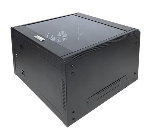 Шкаф настенный 19" TERACOM PRO 12U 600х450 мм дверь стеклянная с замком-ручкой чёрный  TRP-WLL-1264-40B  EKF