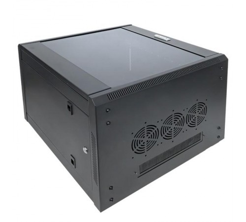 Шкаф настенный 19" TERACOM PRO 12U 600х450 мм дверь стеклянная с замком-ручкой чёрный  TRP-WLL-1264-40B  EKF