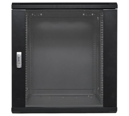 Шкаф настенный 19" TERACOM PRO 12U 600х450 мм дверь стеклянная с замком-ручкой чёрный  TRP-WLL-1264-40B  EKF