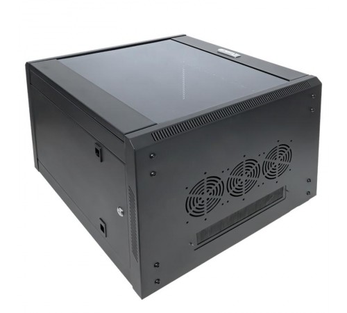 Шкаф настенный 19" TERACOM PRO 12U 600х450 мм дверь стеклянная с замком-ручкой чёрный  TRP-WLL-1264-40B  EKF