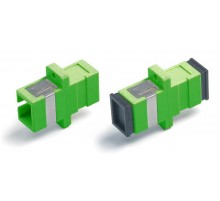 Адаптер проходной оптический FA-P11Z-SC/SC-N/BK-GN SC-SC, SM, simplex, корпус пластиковый, зеленый, черные колпачки  242799  Hyperline