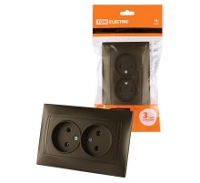 Розетка двойная 2П 10А 250В  бронза "Лама"  SQ1815-0724  TDM