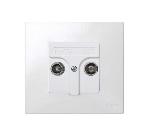 Simon 27 Накладка на розетку телевизионную R-TV+SAT, широкий модуль, S27, белый  27097-34  Simon