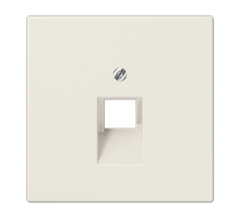 Крышка для одинарных телефонных и компьютерных розеток (UAE), фиксация винтом; термопласт; слоновая кость; LS990  LS969-1UA  Jung