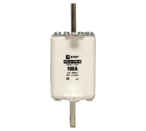 Плавкая вставка ППН-35 250/100А габарит 1  fus-35/250/100  EKF
