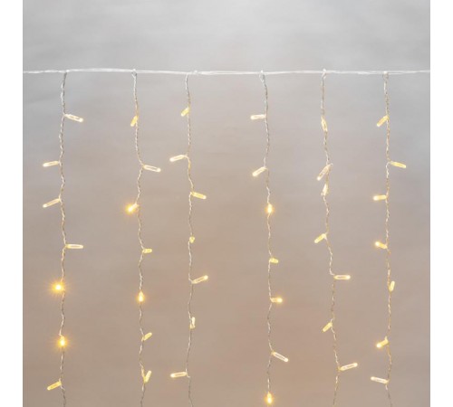 Гирлянда "Светодиодный Дождь" 2х3м, постоянное свечение, прозрачный провод, 230 В, диоды ЖЁЛТЫЕ, 448 LED  235-151-6  NEON-NIGHT
