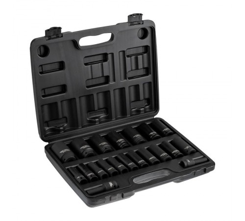 Набор шестигранных ударных торцевых головок, 1/2", 78мм, 20 предметов (8-32мм) пластиковый кейс  KR-12-8420  Kranz