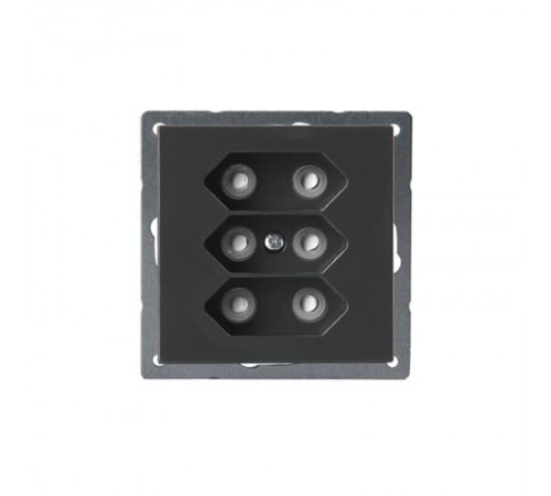 Розетка 3*EuroSocket 6А 230В, без заземления, антрацит  303UC-81   2TKA00000340  ABB