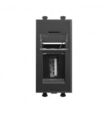 USB 2.0 розетка модульная, тип А-А, "Avanti", "Черный матовый", 1 модуль  4412401  DKC