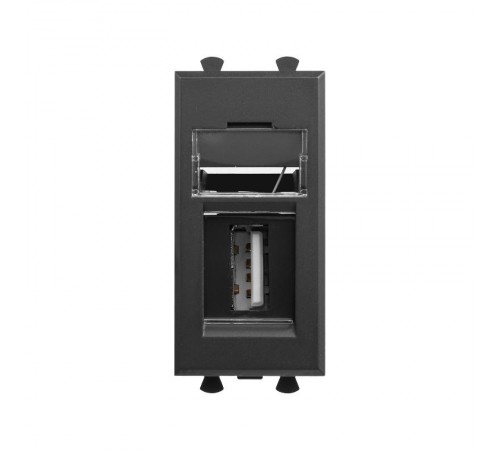 USB 2.0 розетка модульная, тип А-А, "Avanti", "Черный матовый", 1 модуль  4412401  DKC