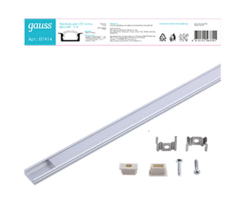 Профиль для ленты LED врезной гл 7mm - 2m 1/80  BT414  Gauss