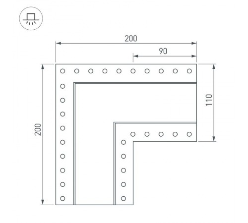 Угол SL-LINIA55-FANTOM (arlight, Металл)  030132  Arlight