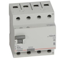 Выключатель дифференциальный (УЗО) RX3 4п 40А 100мА тип AC  402067  Legrand