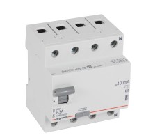 Выключатель дифференциальный (УЗО) RX3 4п 63А 100мА тип AC  402068  Legrand