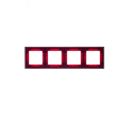 ABB Levit Красный / дымчатый чёрный Рамка 4-ая  3901H-A05040 65W  2CHH015040A6065  ABB