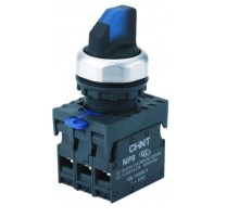 Переключатель с подсветкой NP8-20XD/335, 3 полож. самовозв. 45град, синий, AC110-230В, 2НО, IP65 (R)  667713  CHINT