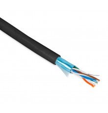 FUTP4-C5E-P26-IN-PVC-BK-100 (100 м) Кабель витая пара, экранир. F/UTP, категории 5e, 4 пары(26 AWG), многожил. (patch), PVC  444991  Hyperline