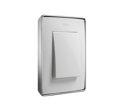 Simon 82 Рамка декоративная, 4 поста, Select, S82 Detail, белый-хром  8201640-244  Simon