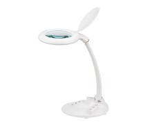 Лупа настольная 3D с подсветкой 60 LED, сенсорная регулировка яркости, VISAGISTE, белая  31-0261  REXANT