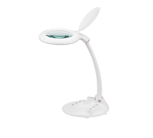 Лупа настольная 3D с подсветкой 60 LED, сенсорная регулировка яркости, VISAGISTE, белая  31-0261  REXANT