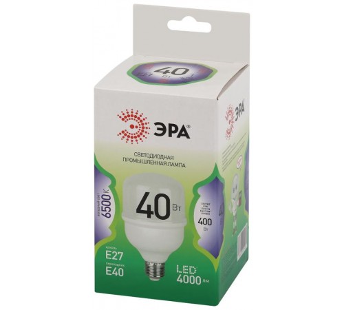 Лампа светодиодная  GREEN LINE LED POWER T80-40W-865-E27/E40 GL E27/E40 40 Вт колокол холодный свет  Б0067048  ЭРА