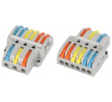 Клемма  NO-225-459 проходная разветвительная 222-4136 с рычагами 3/6 полюсов 0.08-2.5/4 мм2 (упаковка 1 шт.)  Б0067971  ЭРА