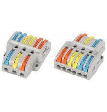 Клемма  NO-225-459 проходная разветвительная 222-4136 с рычагами 3/6 полюсов 0.08-2.5/4 мм2 (упаковка 1 шт.)  Б0067971  ЭРА