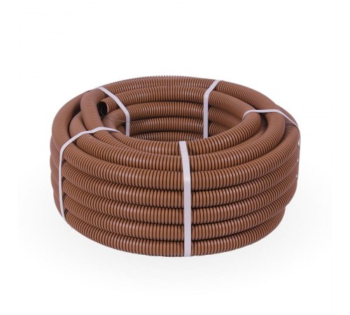 Труба гофрированная ПВХ легкая 350 Н бук д32 (25 м/уп) с/з   PR01.0100  Промрукав