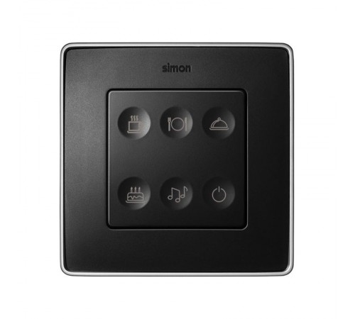 Сенсорный 6-кл выключатель с тематической маркировкой Т2, графит  8000664-038  Simon