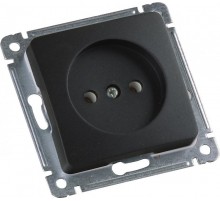 Розетка скрытой установки, одноместная, механизм, цвет черный  РС16-401-08  HEGEL