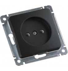 Розетка скрытой установки, одноместная, механизм, цвет черный  РС16-401-08  HEGEL