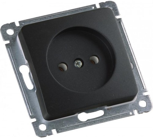 Розетка скрытой установки, одноместная, механизм, цвет черный  РС16-401-08  HEGEL