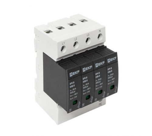 Ограничитель импульсных напряжений серии ОПВ-B/4P In 30кА 400В (с сигнализацией) EKF PROxima  opv-b4  EKF