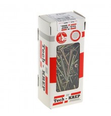 Саморезы универсальные 50х4,0 мм (200 шт) желтые - коробка с окном ( 0,568 кг)  102247  Tech-KREP