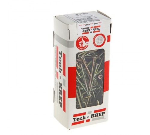 Саморезы универсальные 50х4,0 мм (200 шт) желтые - коробка с окном ( 0,568 кг)  102247  Tech-KREP