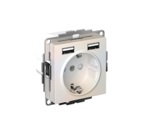 AtlasDesign Жемчуг Розетка 16А c 2 USB A+A, 5В/2,4А, 2х5В/1,2А, механизм  ATN000430  SE